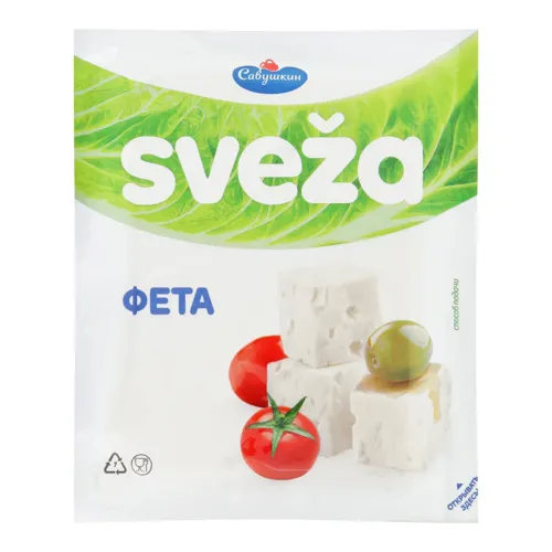 Сир 45% м'який розсільний Фета Sveza Савушкин в/у 200г