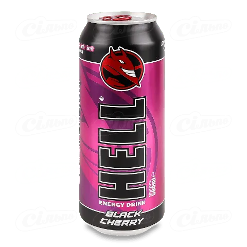 Напій енергетичний «Hell Black Cherry» безалкогольний газований у залізній банці, 500мл