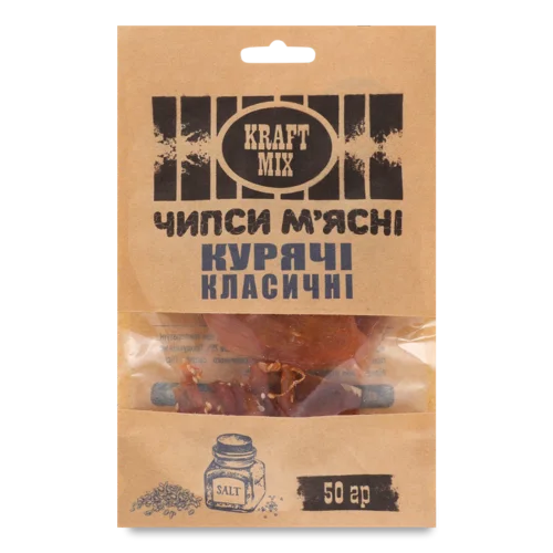 М'ясні Чипси Курячі З Кунжутом Класичні Kraft Mix, в/ґ, д/п 0.05кг
