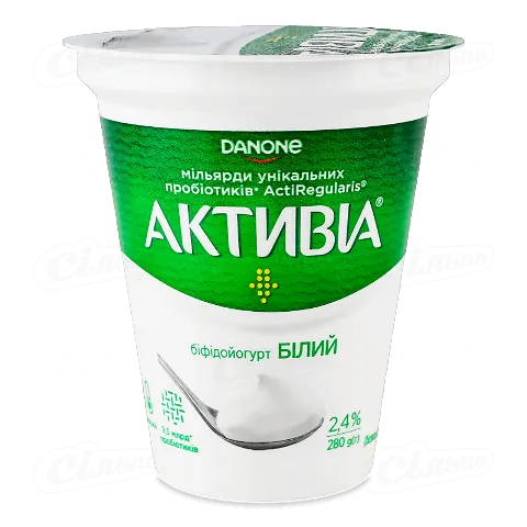 Біфідойогурт Активіа Білий 2,4% ст, 280г