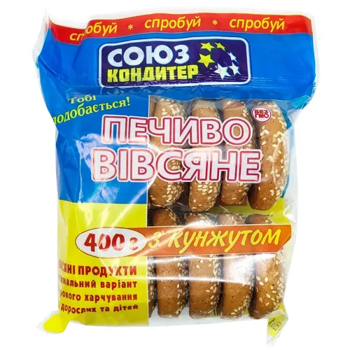 Печиво Союз-Кондитер вівсяне з кунжутом 400г