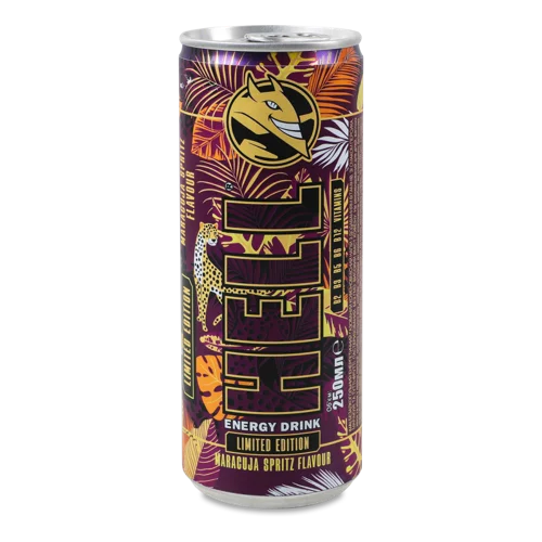 Енергетичний Напій Газований Безалкогольний З Смаком Персика Маракуї Та Тутті-Фрутті, З/б 250мл