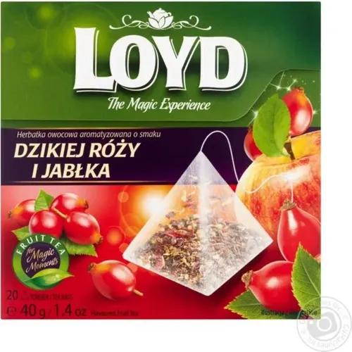 Чай фруктовий Loyd шипшина та яблуко, в пірамідках, 40г