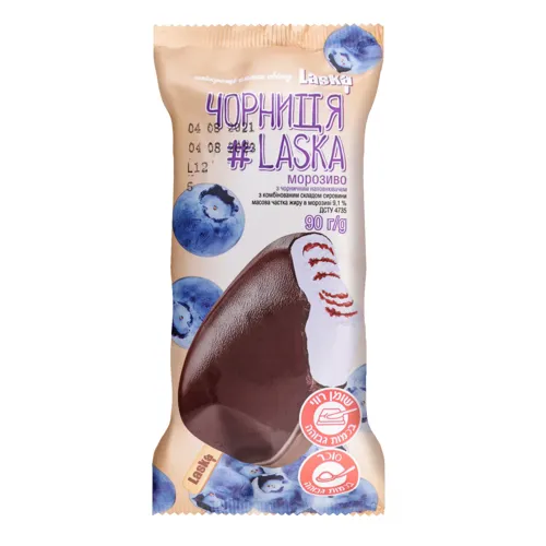 Морозиво 9.8% Чорниця Laska м/у 90г