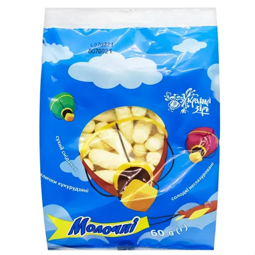 Кукурудзяні палички Українська Зірка молочні 60г