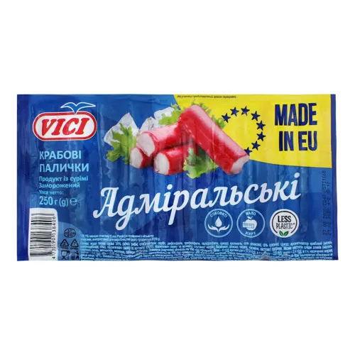 Палички крабові заморожені Адміральські Vici вищого ґатунку 250г