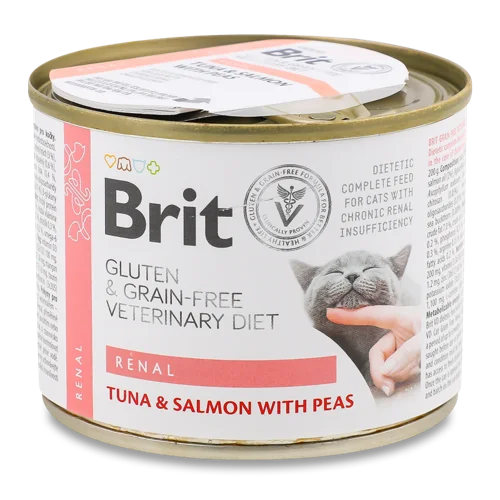 Корм Консервований Повнораціонний Для Котів Veterinary Diet Brit з/б 200г