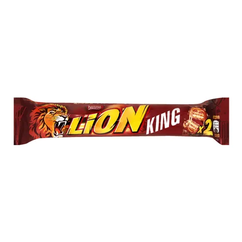 Вафлі з м'якою карамеллю, пластівцями, вкриті глазур'ю King Lion м/у 2х30г