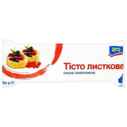 Тісто Aro листкове прісне заморожене 1кг