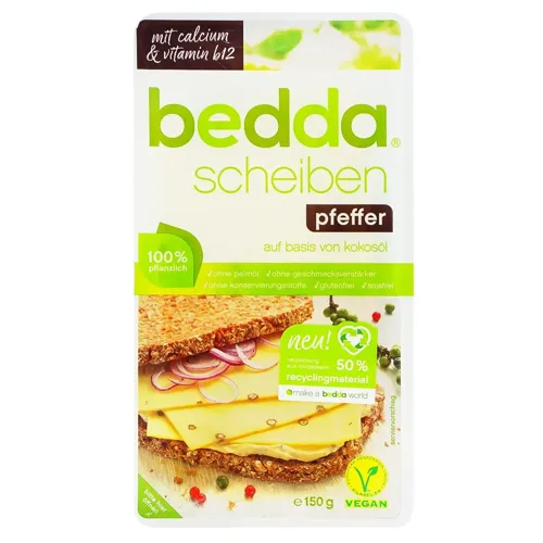 Сир Bedda рослинний з перцем нарізаний 150г