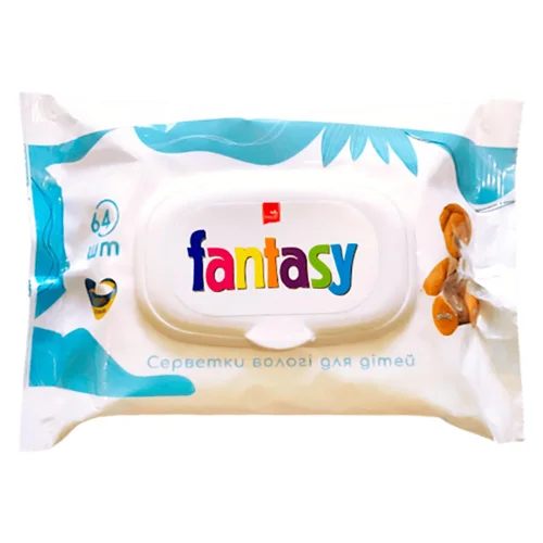 Серветки вологі Fantasy Mini з ромашкою та Д-пантенолом 64шт