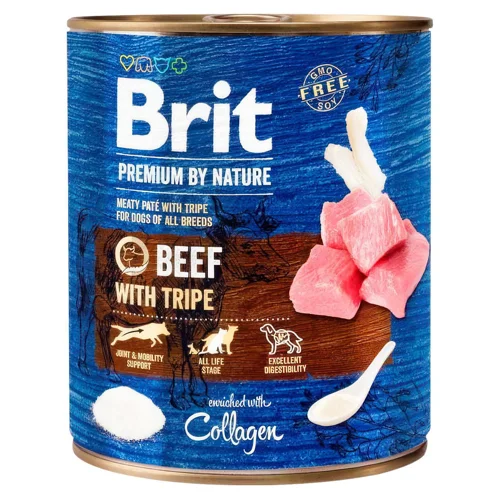 Корм вологий Brit Premium з яловичиною та рубцем для собак всіх порід 800г