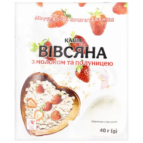 Каша вівсяна Fine life миттєвого приготування молоко-полуниця 40г х 5шт