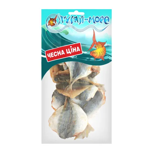 Жовтий смугастик солоно-сушений шматочки Гуляй Море м/у 100г