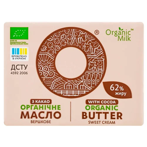 Масло Organic Milk вершкове органічне з какао 62% 180г