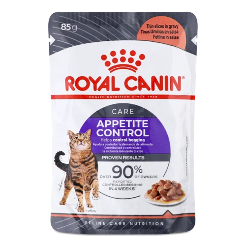Вологий Повнораціонний Корм Для Дорослих Котів, Шматочки В Соусі, Appetite Control Care, Royal Canin, в/к, 85г