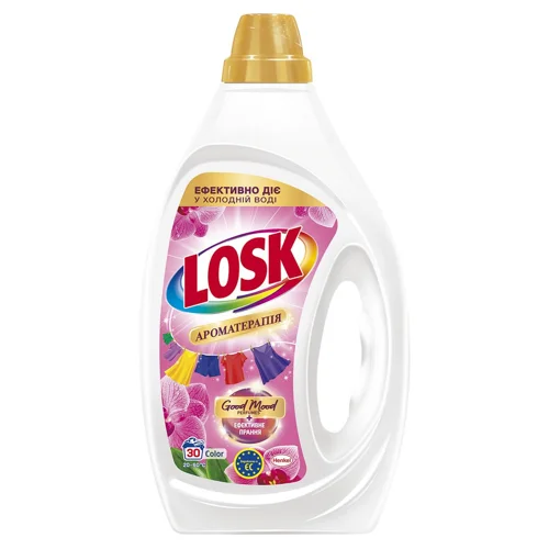 Гель для прання Losk Color Ароматерапія Ефірні масла та аромат малазійської квітки 1,35л