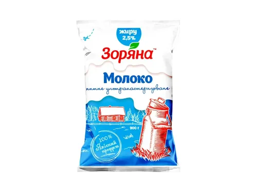 Молоко Зоряна ультрапастеризоване 2,5% 900г