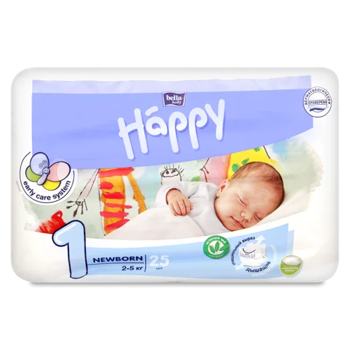 Підгузки Для Немовлят Happy 1 Вищий ґатунок Зелений Чай 25шт