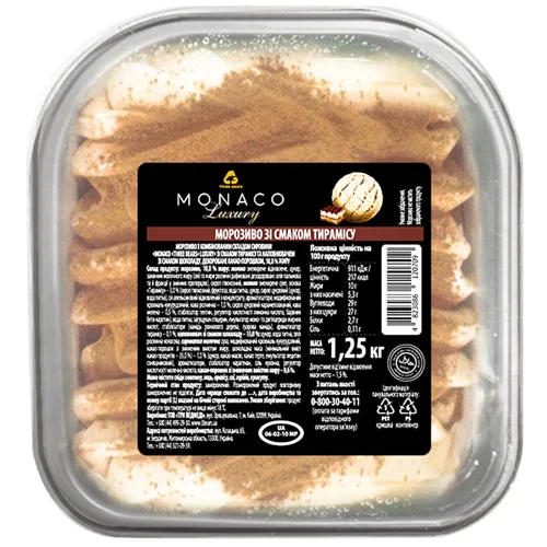 Морозиво Monaco Luxury тірамісу 1,25кг