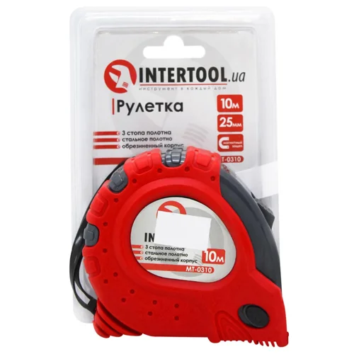 Рулетка Intertool Супер магніт 10м