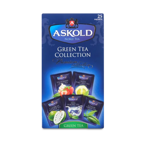 Чай Зеленого Чаю Аскольд, Вищого Ґатунку, Пакування Картонне, 25 Пакетів По 2 Г