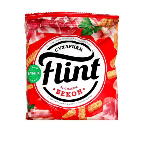 Сухарики пшенично-житні зі смаком бекону Flint м/у 70г