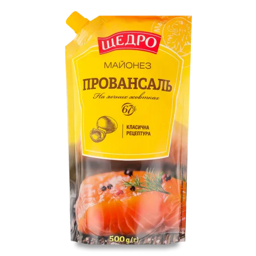 Майонез 67% Провансаль Щедро, д/п, 500г