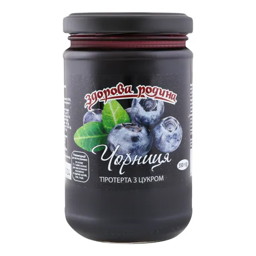 Фрукти підрібнені з цукром Чорниця Здорова родина с/б 350г