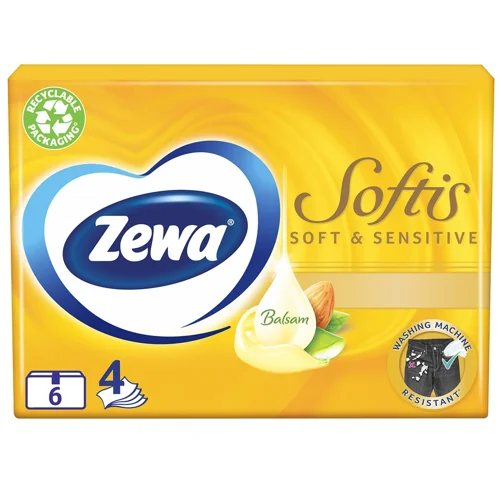 Хусточки носові Zewa Soft & Sensetive 6шт