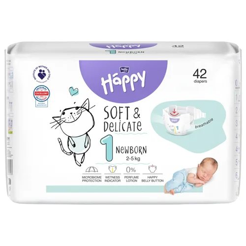Підгузки Bella Baby Happy Soft&Delicate 1 newborn 2-5кг 42шт
