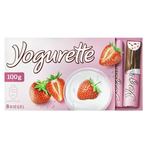 Шоколад молочний Ferrero Yogurette з полунично-йогуртовою начинкою 100г