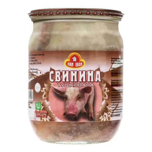 Консерва м'ясна тушкована Свинина Пан Іван с/б 500г