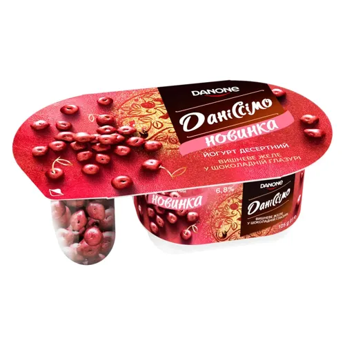 Йогурт Даніссімо Фантазія Желе вишневого смаку 6,8% 105г