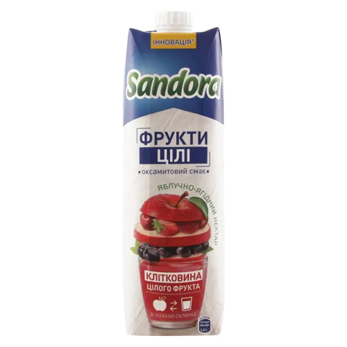 Нектар яблучно-ягідний з м'якоттю Цілі фрукти Sandora т/п 0.95л
