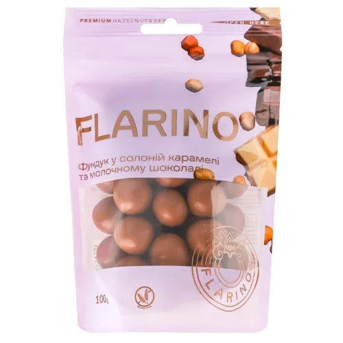 Фундук Flarino у солоній карамелі та молочному шоколаді 100г