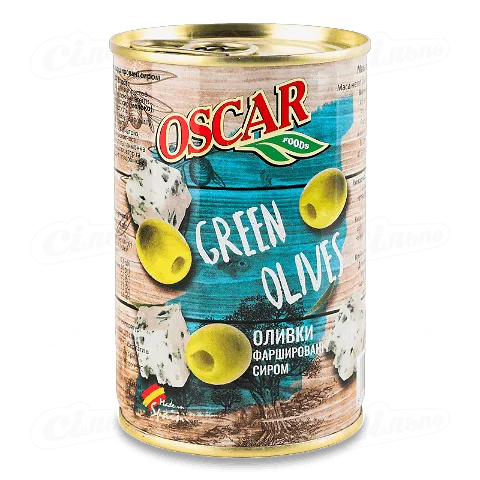 Оливки Oscar фаршировані сиром, 300г