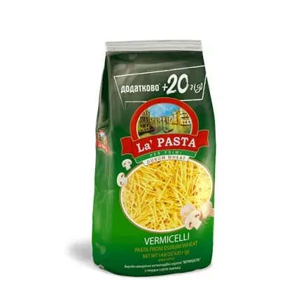 Макарони Вермішель тонка м/уп 420г La Pasta