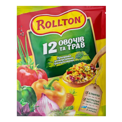 Приправа універсальна гранульована 12 овочів та трав Rollton м/у 60г