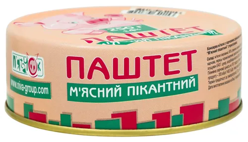 Паштет М'ясний пікантний П'ятачок з/б 250г