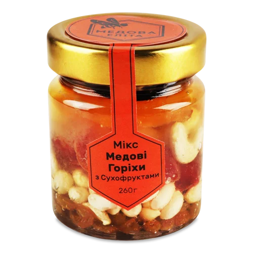 Мікс Медові Горіхи З Сухофруктами, Вищого Ґатунку, С/Б 260г