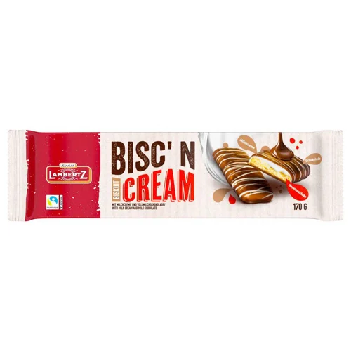 Печиво Lambertz Bisc’n Cream з молочним кремом у шоколаді 170г