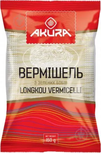 Макаронні вироби Akura Вермішель із зелених бобів 150г