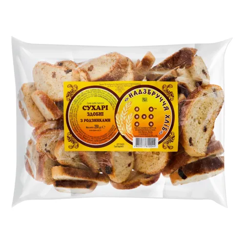 Сухарі здобні з родзинками Надзбруччя хліб м/у 250г
