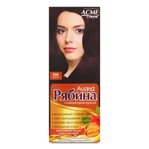 Крем-фарба Для Волосся №036 Божоле Рябина Avena Acme Color, 1шт