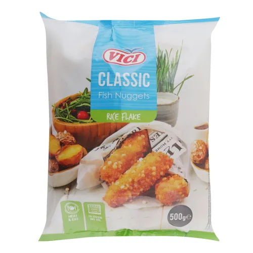 Нагетси рибні в паніровці з рисових пластівців Classic Vici м/у 500г