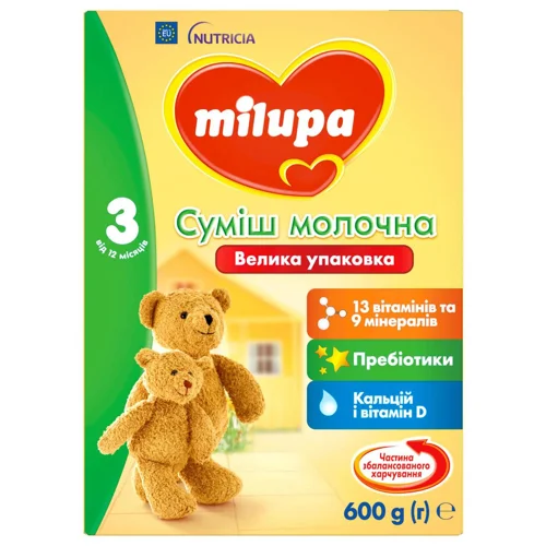 Суміш молочна суха Milupa 3 для дітей з 12 місяців 600г