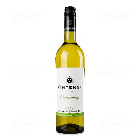 Вино Vintense Chardonnay безалкогольне, 0,75л