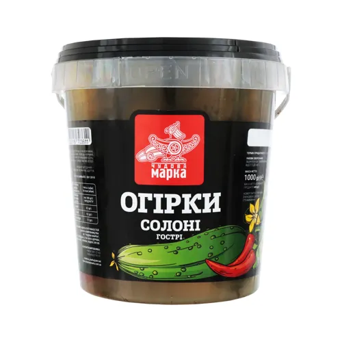 Огірки солоні гострі Чудова марка відро 1кг
