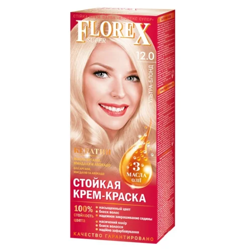 Крем-фарба Florex для волосся колір ультра блонд